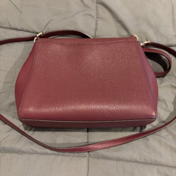 Kate Spade Burgundy Medium Flap Shoulder Bag with Adjustable Strap - Picture 10 of 10